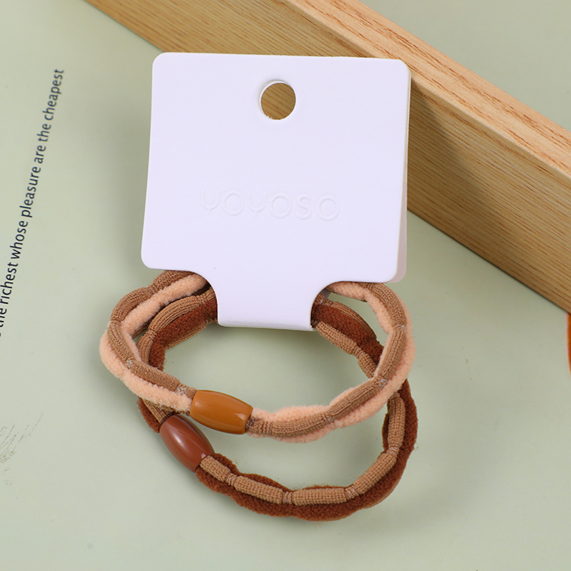 Oval bead knotted rubber band 2pcs