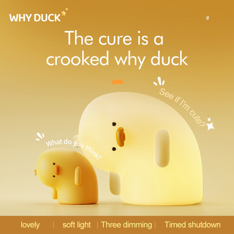 Crooked duck silicone lamp-white