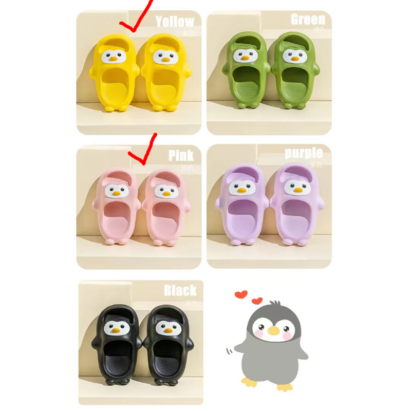 Little penguin children's slippers with 