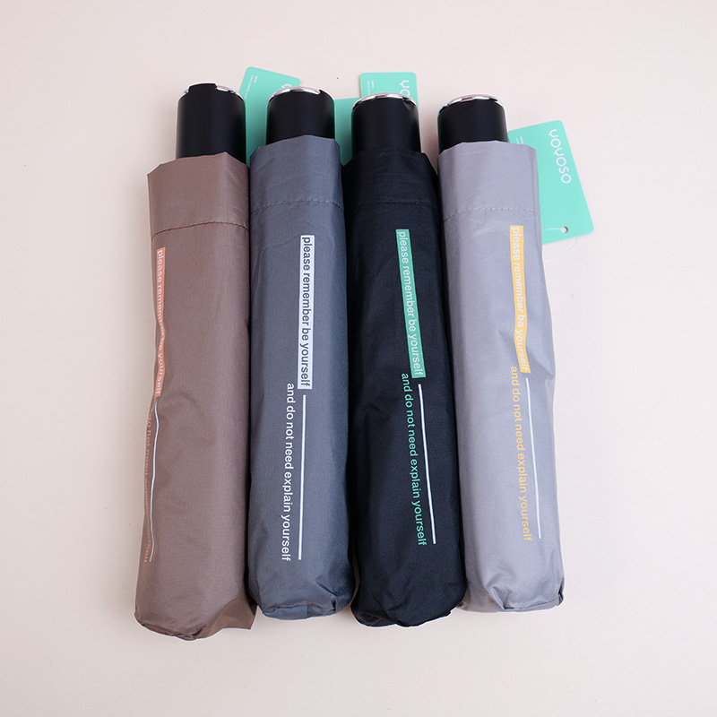 Simple english triple folding umbrella