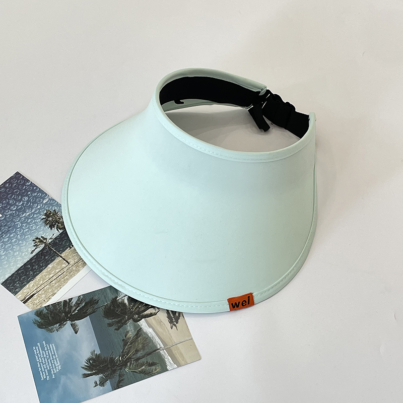 Adult visor cap with orange logo-blue
