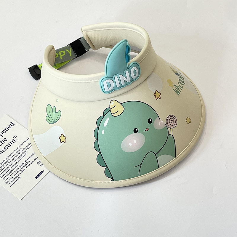Cute dinosaur children's visor cap-beige