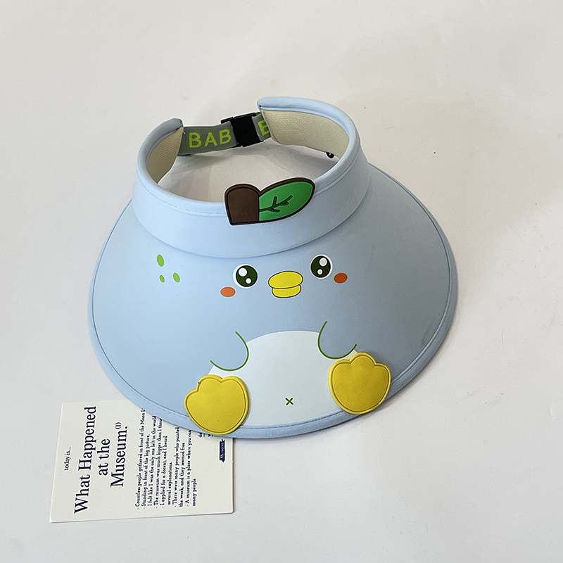 Cute chicken children's visor cap-blue