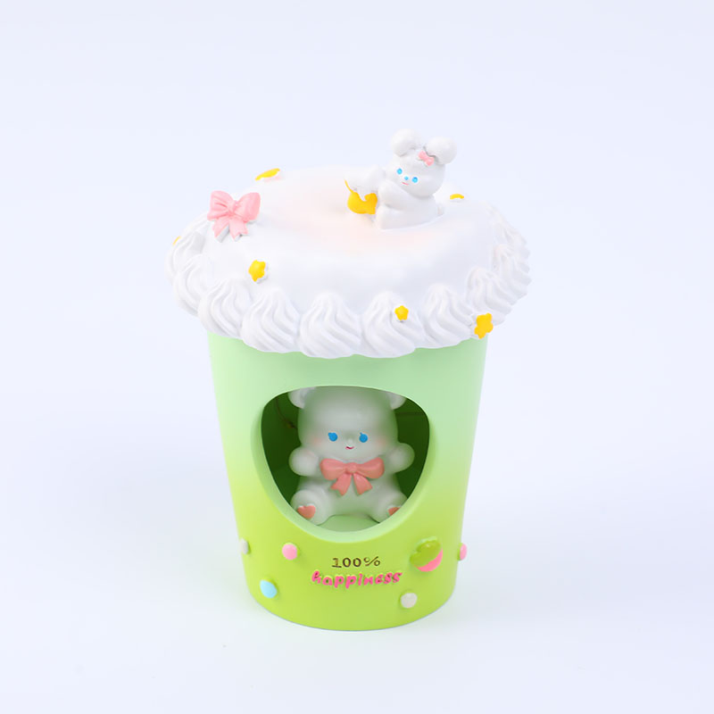 Cute cup little bear decoration