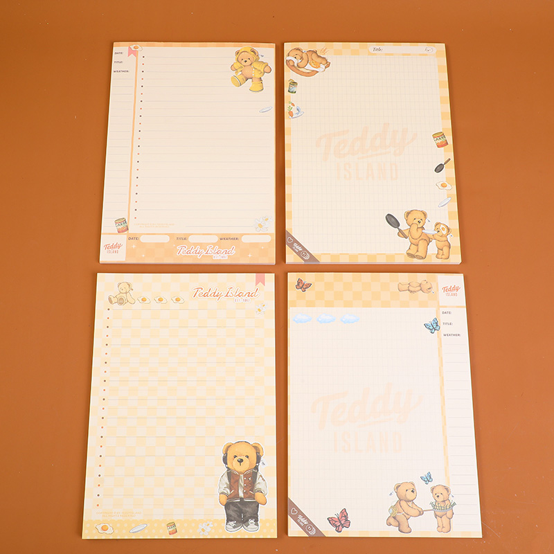 TEDDY ISLAND series note pads A5-colored