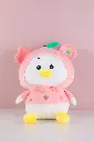 Sitting cartoon strawberry fruit pillow