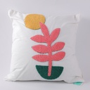 Cotton canvas towel embroidered throw pillow-one flower
