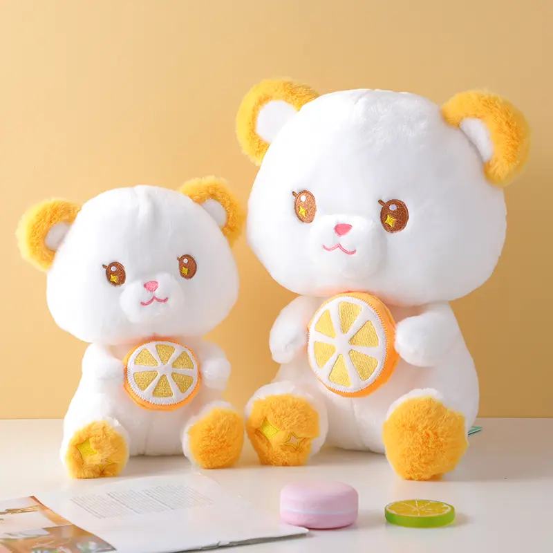 Sitting fruit bear with orange doll-20cm