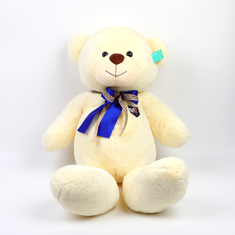 White bowknot bear large plush doll-85cm