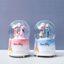 Walk with you automatic snow spraying crystal ball with light #100