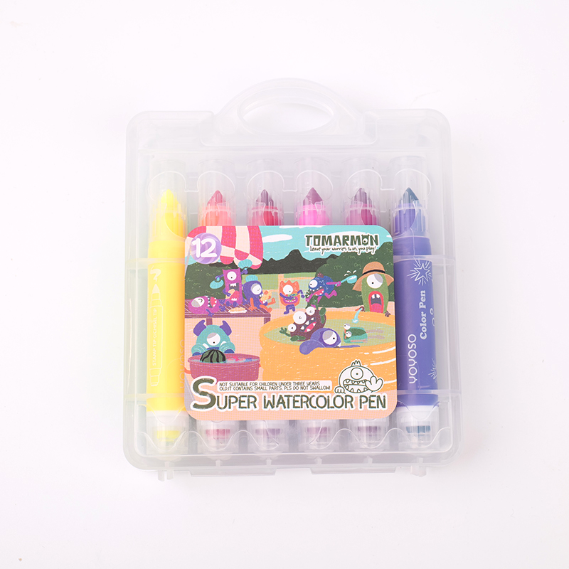 12 colors TOMARMON Series 209 Bold Rod Large Capacity Watercolor Pencils with St