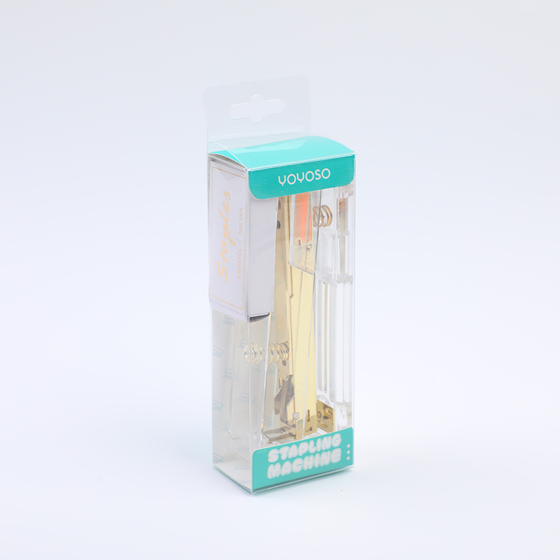 Acrylic transparent stapler with 1000 staples-gold