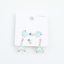 Blue stars stud earrings-3 pairs