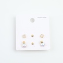 Simple geometric stud earrings-3 pairs
