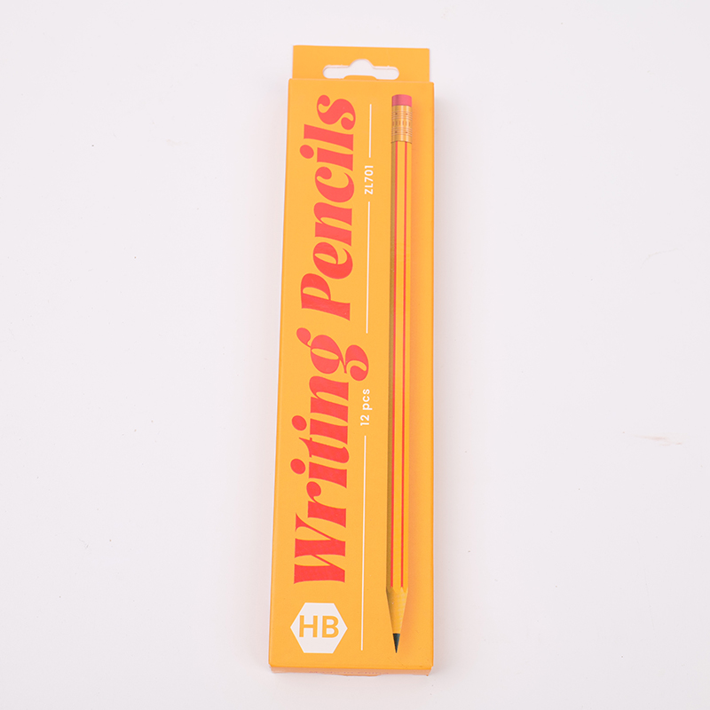 Yellow HB pencil with box-12pcs