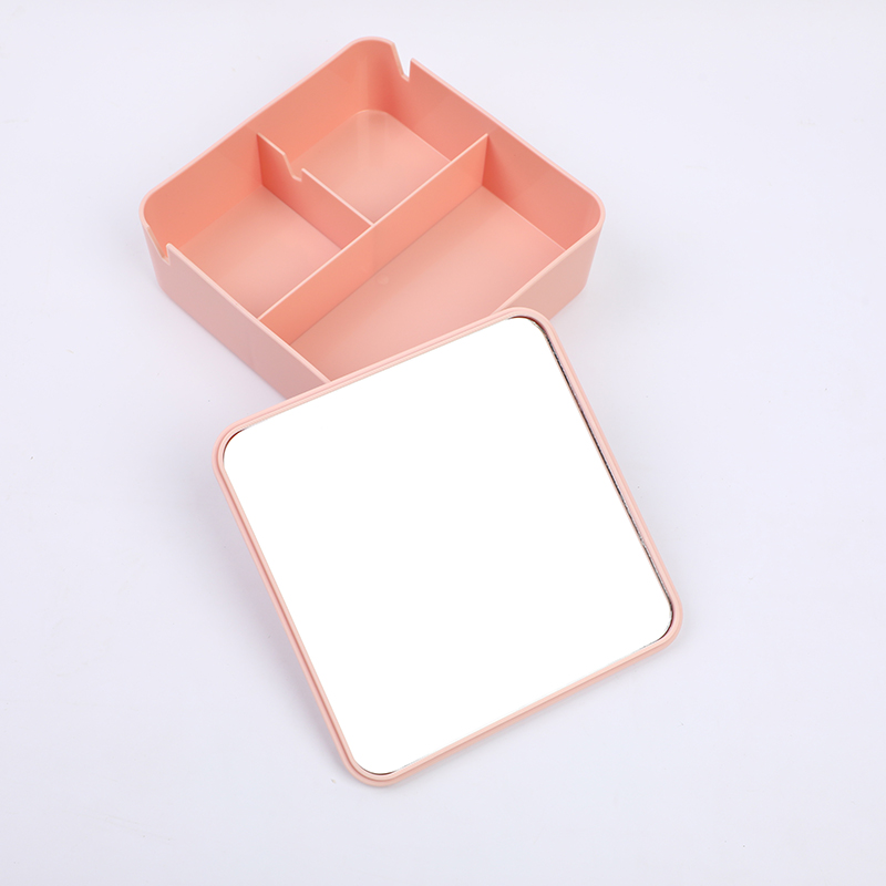 Cosmetic mirror with storage box