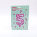 16 inch Number Aluminum Foil Balloon Powder Print-5-1pcs