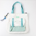 Simple shopping bag with shoulder strap-green