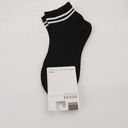 Simple black and white striped women's mid-calf socks two pairs set