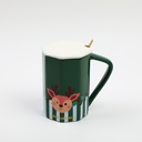 Christmas octagonal ceramic cup-410ml