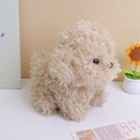 Khaki Bichon Frise sitting plush doll -20cm