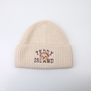 TEDDY ISLAND series english embroidered knitted hat-beige