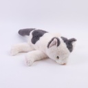 Lucky Grey Soothing Cat plush doll -25cm(Plastic Eyeball)