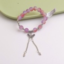 Matte Beaded Butterfly Bracelet - Pink