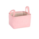 Candy Color Heart Desktop Storage Square Box - Pink