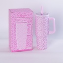 HS-BWB6001Leopard Print Series Sippy Lid Travel Tumbler 1.2L - Pink